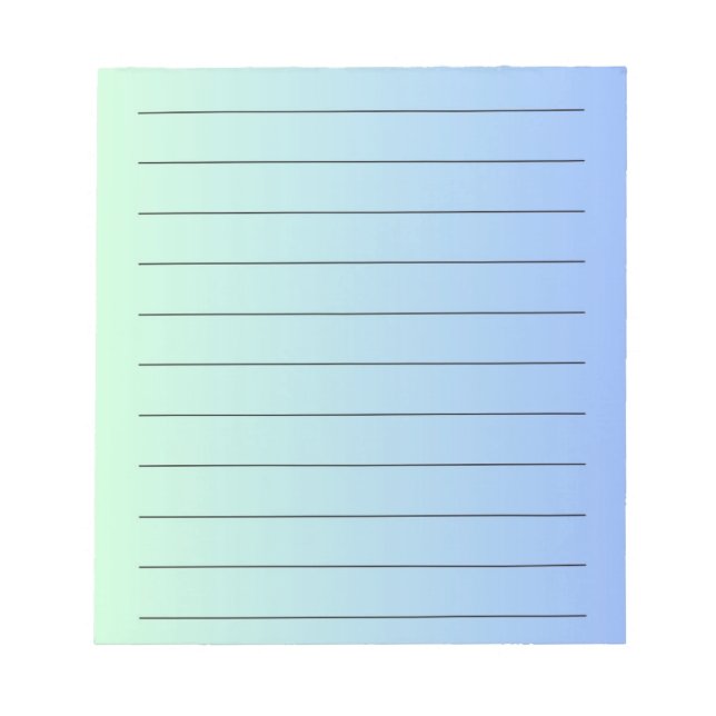 Blue Gradient Elegant & Vibrant Stationery Notepad (Front)
