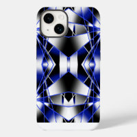 Blue Gradient Filled Mechanical Drawing Mosaic
