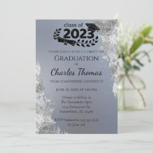 Blue Gradient Graduation Celebration Invitation