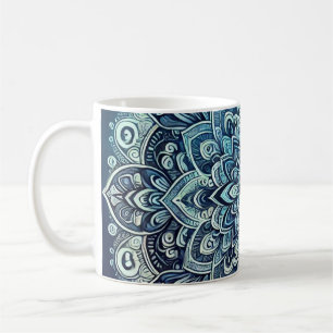 Blue Gradient Mandala Design Coffee Mug