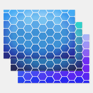 Blue Gradient Pattern  Wrapping Paper Sheet