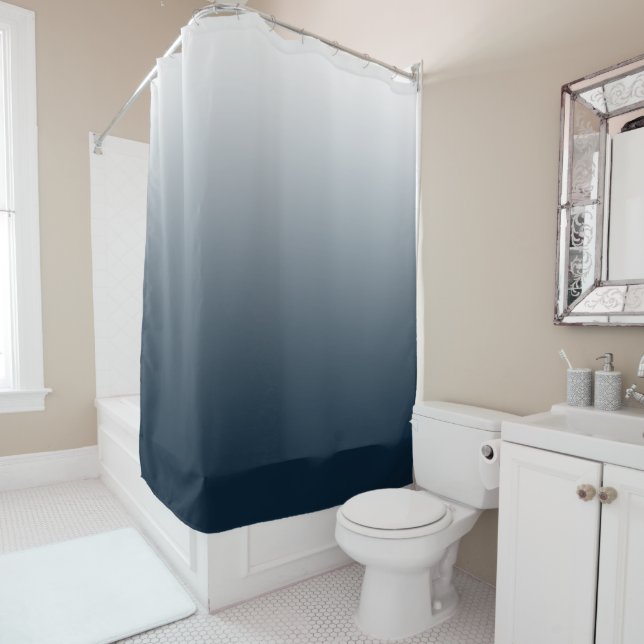 Blue gradient shower curtain (In Situ)