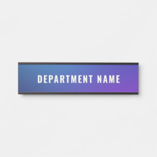 Blue Gradient Simple Department Name Door Sign