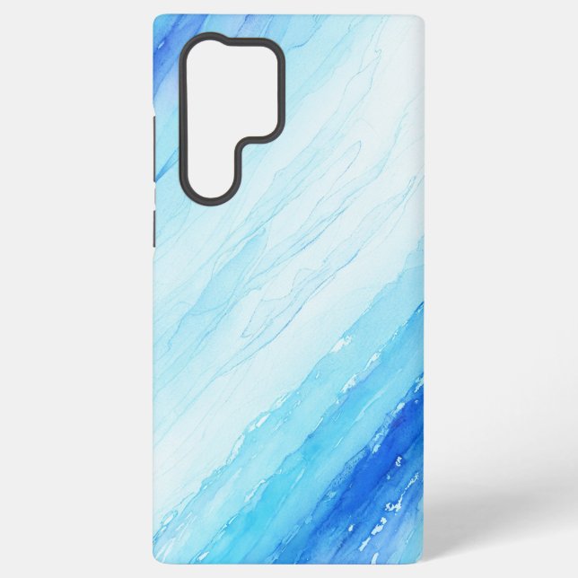 Blue Gradient Watercolor Abstract Phone Case (Back)
