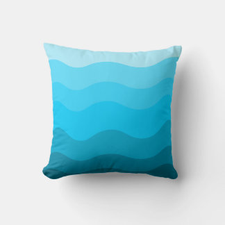Blue gradient waves cushion