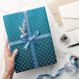 blue gradient with small polka dots wrapping paper