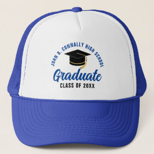 Blue Graduate Customisable Graduation Trucker Hat