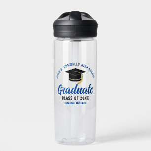 Blue Graduate Personalised Graduation Gift Water Bottle