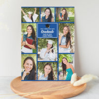 Blue Graduate Photo Collage Modern Graduation