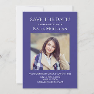 Blue Graduation 2 Photo Save Date Class 2022