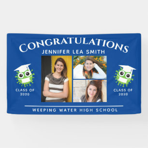 Blue Graduation Banners Personalised Senior Photos