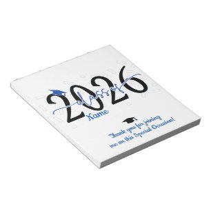 Blue Graduation Candy Bar Wraps Party Favour Notepad