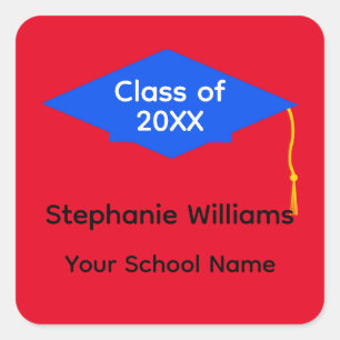 Blue Graduation Cap #1-2 Stickers