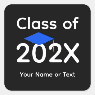 Blue Graduation Cap #1-4 Stickers