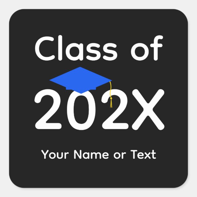 Blue Graduation Cap #1-4 Stickers (Front)