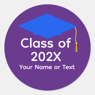 Blue Graduation Cap #1-5 Stickers