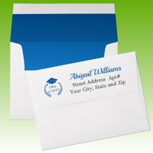 Blue Graduation Cap and Laurel Envelope