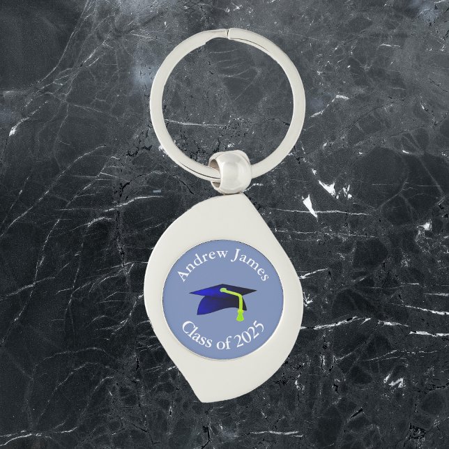 blue graduation cap - class of 2025  -your name key ring (Creator Uploaded)