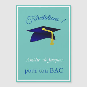 Blue graduation cap - Congrats in French 