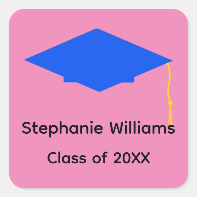 Blue Graduation Cap Stickers (Front)