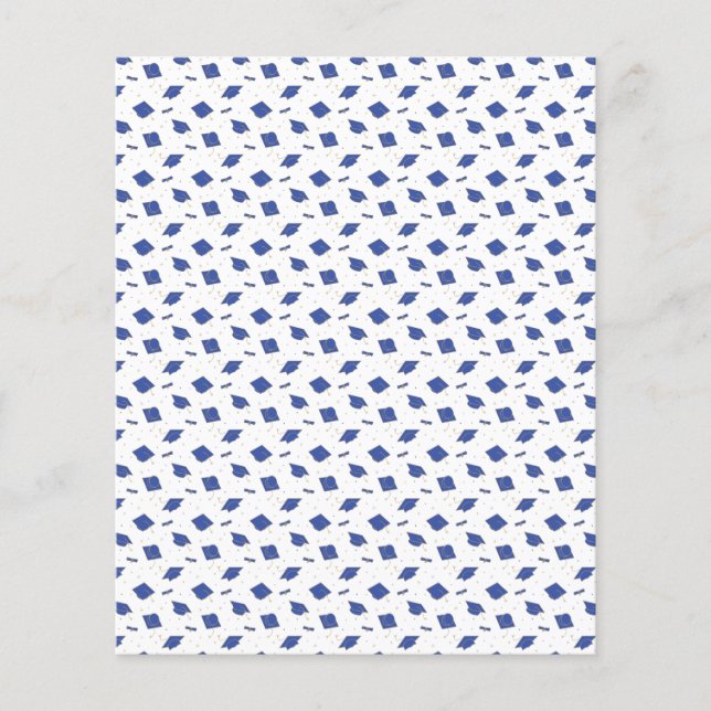 Blue Graduation Cap Toss Scrapbook Paper (Front)