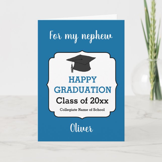 Blue Graduation Class of 2026 Card (Front)