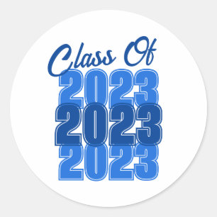 Blue Graduation Class Of Classic Round Sticker