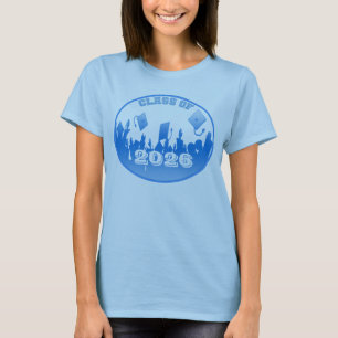 Blue Graduation Class of Grads Tossing Caps T-Shirt