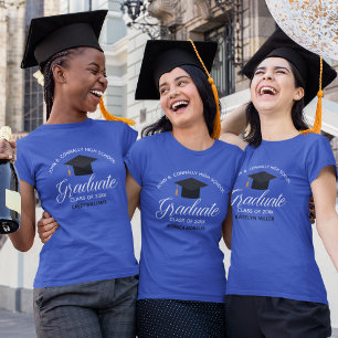 Blue Graduation Custom Graduate Women's T-Shirt