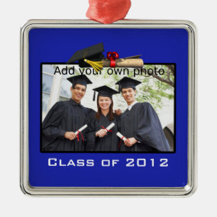 Blue Graduation Photo Ornament