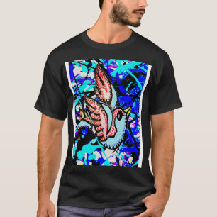 blue graffiti bird T-Shirt