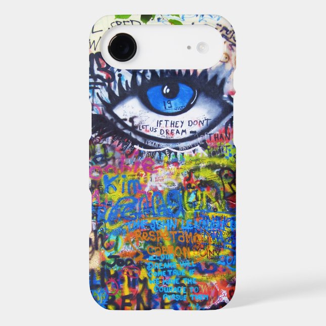 Blue graffiti evil eye Case-Mate iPhone case (Back)
