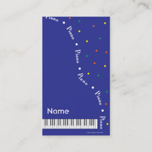 Blue Grand Piano Business Card