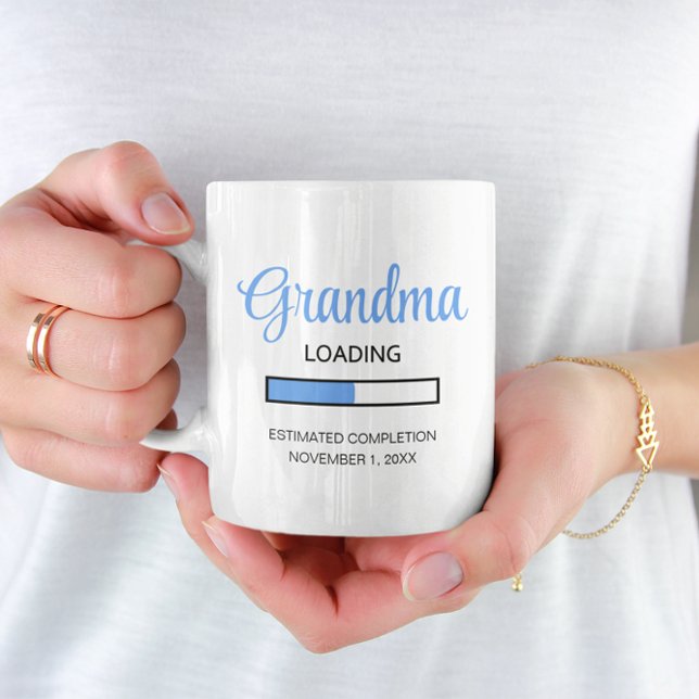 Blue Grandma Loading Pregnancy Announcement Coffee Mug (Creator Uploaded)