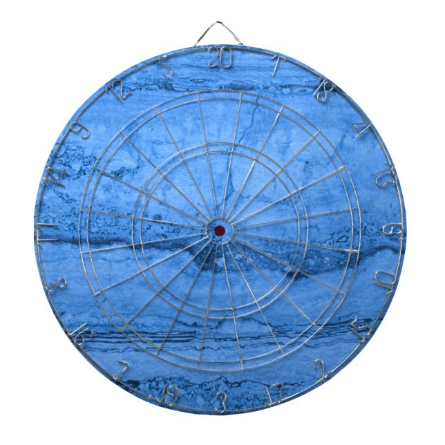 Blue Granite pattern blue marble blue rock stone Dartboard (Front)