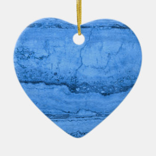 Blue Granite pattern, blue marble, blue stone Ceramic Tree Decoration
