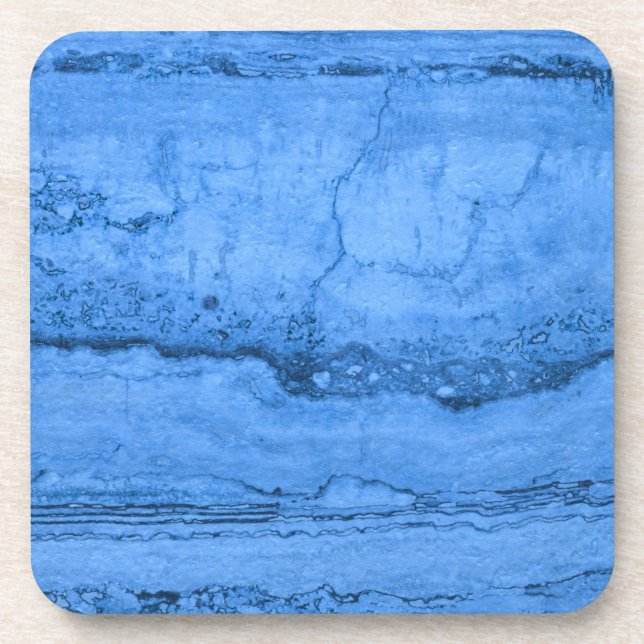 Blue Granite pattern, blue marble, blue stone Coaster (Front)
