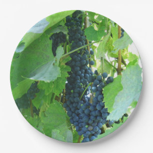 Blue Grapes Paper Plate