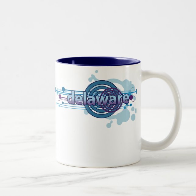 Blue Graphic Circle Delaware Mug (Right)