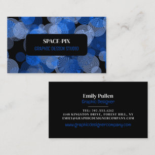 Blue Graphic Circles, Graphic Designer Business Card