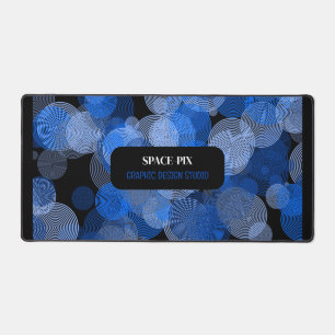 Blue Graphic Circles, Graphic Designer Desk Mat