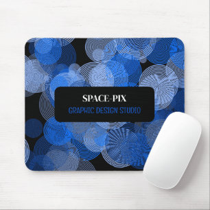 Blue Graphic Circles, Graphic Designer Mouse Mat