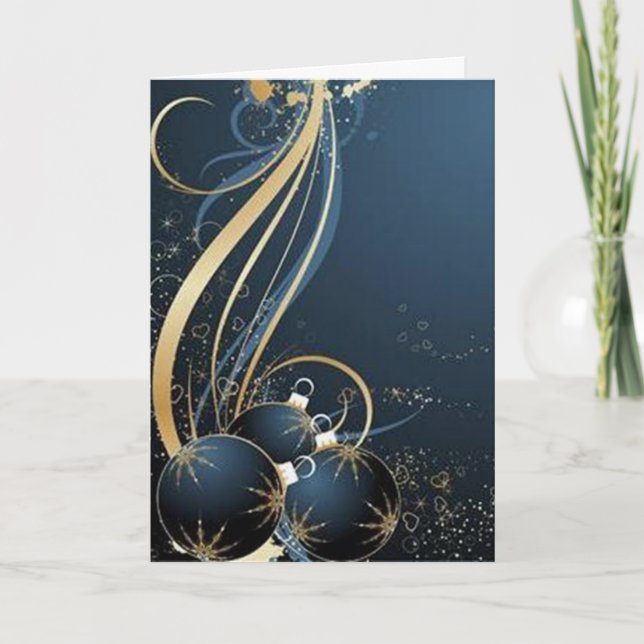 Blue graphics for Christmas - Holiday Card (Front)