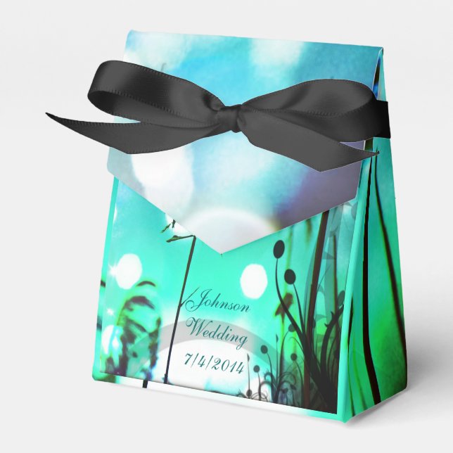 Blue Grass Sparkle Favour Box *Personalise* (Front Side)