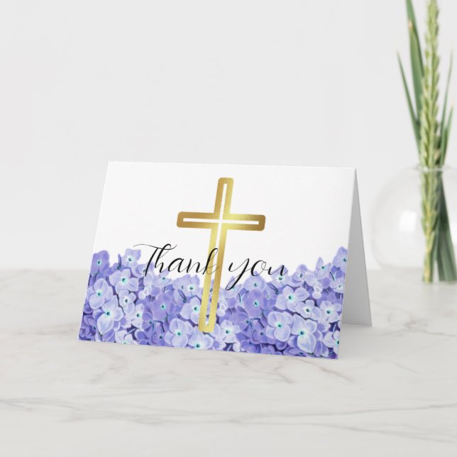 Blue Gratitude Blessings Thank You Card (Front)