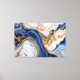 Blue, gray and golden Abstract Frame in Canvas