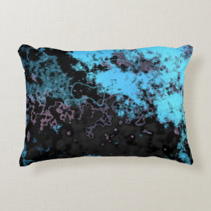 Blue, Gray and Purple Marble Abstract Decorative Cushion