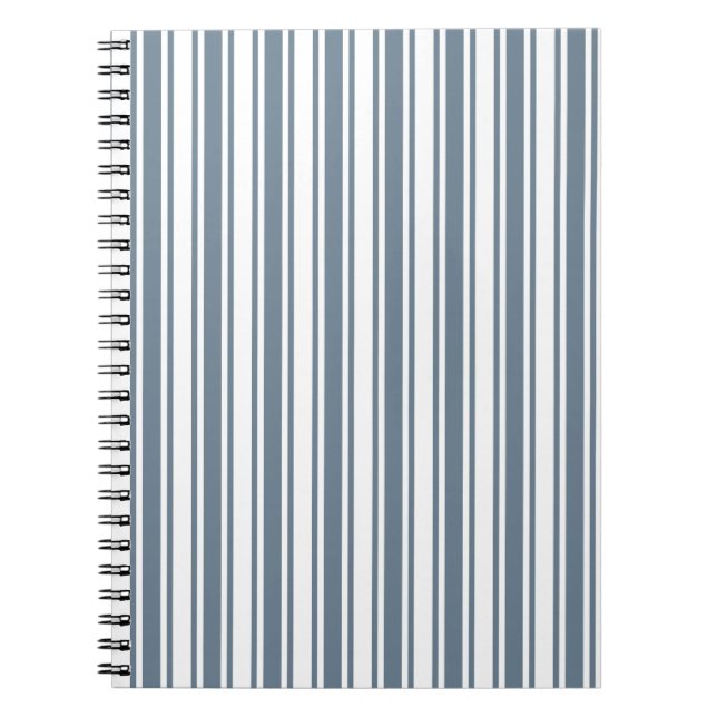 Blue-gray and white candy stripes notebook (Front)