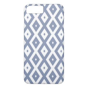 Blue gray and white diamond pattern iPhone 8 plus/7 plus case