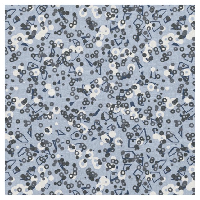 blue gray and white geometric fabric (Close Up)